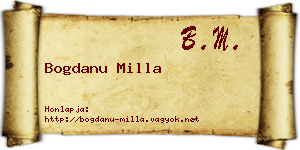 Bogdanu Milla névjegykártya